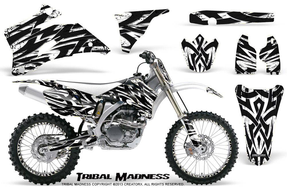 Yamaha YZ 250F 450F 06-09 Graphics Kit Tribal Madness White NP Rims